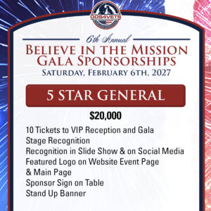 2027 Gala Sponsorship - 5 Star General