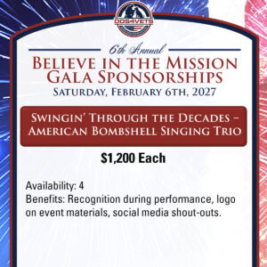 2027 Gala Sponsorship - Swingin’ Through the Decades – American Bombshell Singing Trio